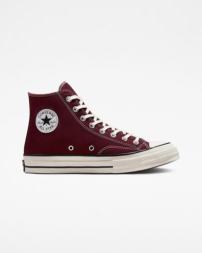 Converse Chuck 70 Canvas Höga Sneakers Dam MörkRöda/Svarta | Sverige-64185