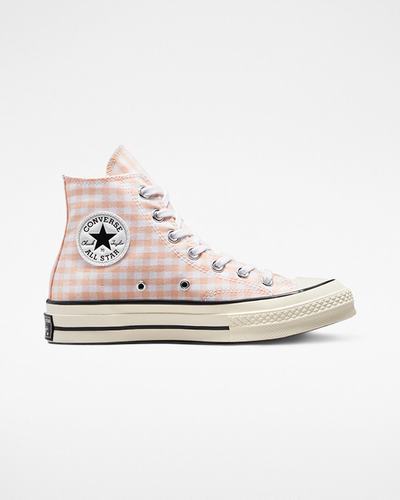 Converse Chuck 70 Gingham Höga Sneakers Dam Korall/Vita | Sverige-17469