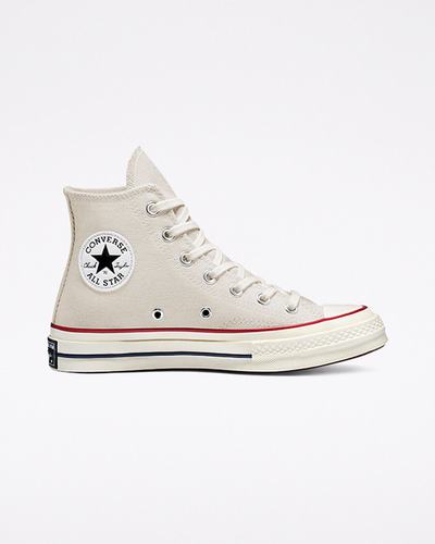 Converse Chuck 70 Vintage Canvas Höga Sneakers Herr Beige/MörkRöda | Sverige-48061