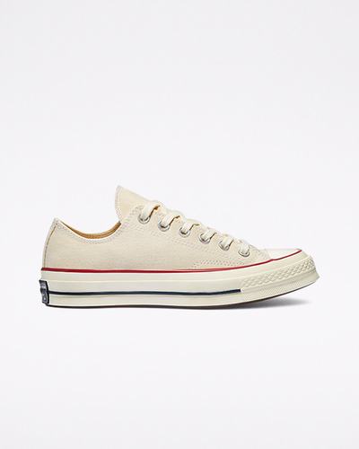 Converse Chuck 70 Vintage Canvas Sneakers Herr Beige/MörkRöda | Sverige-78032