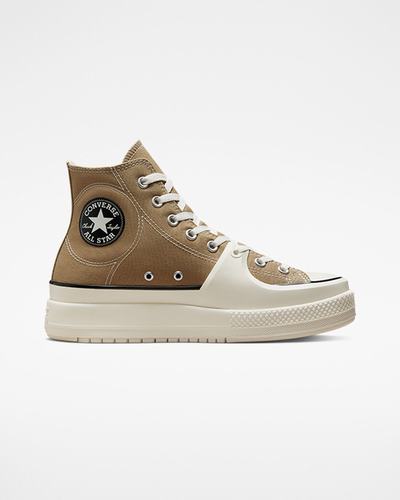 Converse Chuck Taylor All Star Construct Höga Sneakers Dam Khaki/Svarta | Sverige-90758