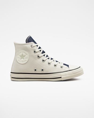 Converse Chuck Taylor All Star Denim Höga Sneakers Dam Beige/Marinblå/Olivgröna | Sverige-04925