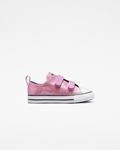 Converse Chuck Taylor All Star Easy-On Glitter Sneakers Tjej Rosa/Svarta | Sverige-81392