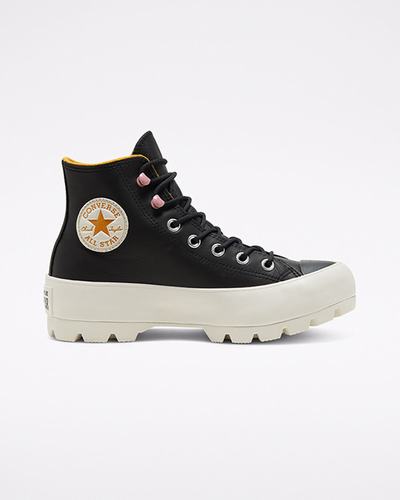 Converse Chuck Taylor All Star Lugged Winter Höga Sneakers Dam Svarta/Gula | Sverige-48539