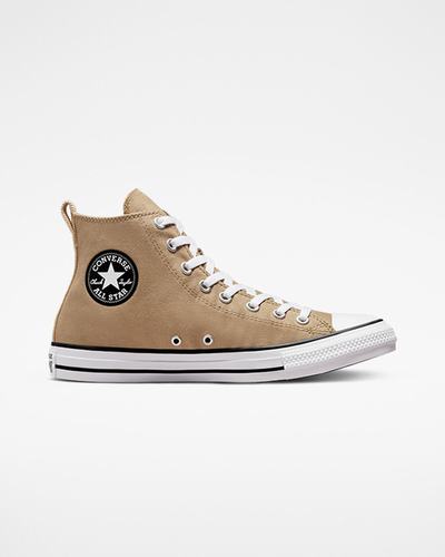 Converse Chuck Taylor All Star Woven Twill Höga Sneakers Herr Khaki/Svarta | Sverige-05891