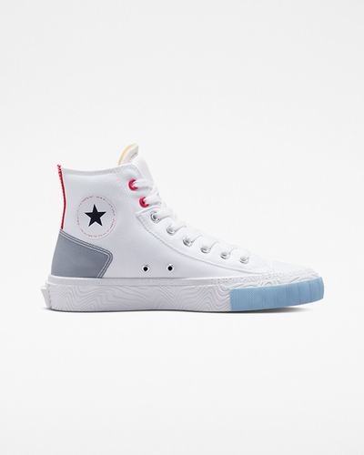 Converse Chuck Taylor Alt Star Reflective Shine Höga Sneakers Dam Vita/Röda/Blå | Sverige-23065