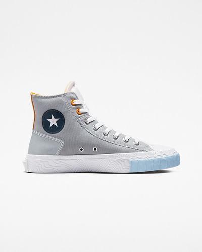 Converse Chuck Taylor Alt Star Reflective Shine Höga Sneakers Herr Grå/Vita/Orange | Sverige-50867