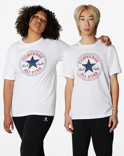 Converse Go-To Chuck Taylor Classic Patch Standard Fit T-shirt Herr Vita | Sverige-24895