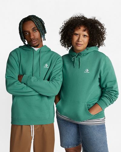 Converse Go-To Embroidered Star Chevron Standard Fit Fleece Hoodie Dam Gröna | Sverige-67824