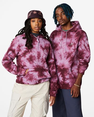 Converse Go-To Star Dyed Standard Fit Fleece Pullover Hoodie Dam Lila | Sverige-13950