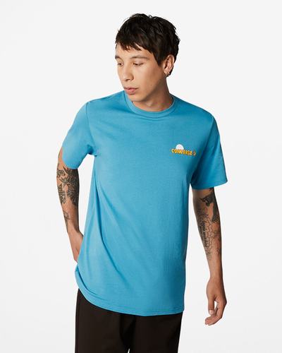 Converse Moon Mountain Graphic T-shirt Herr Blå | Sverige-27596