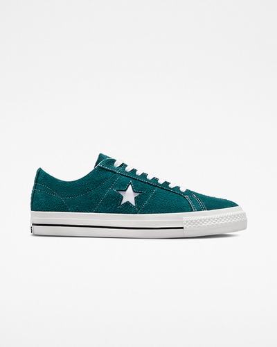 Converse One Star Pro Vintage Suede Skateskor Dam Gröna/Svarta/Vita | Sverige-13028