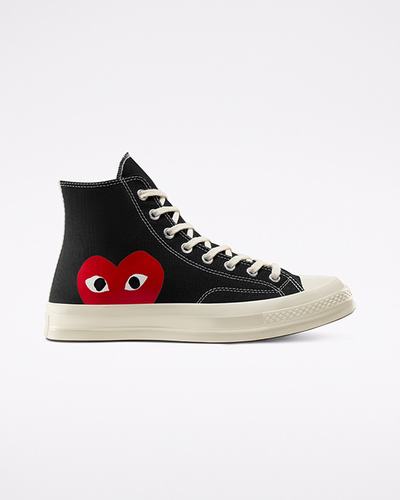 Converse x Comme des Garçons PLAY Chuck 70 Höga Sneakers Dam Svarta/Vita/Röda | Sverige-15746