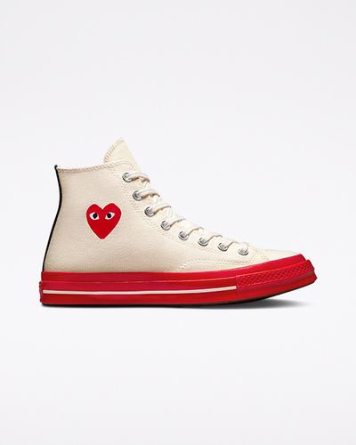 Converse x Comme des Garçons PLAY Chuck 70 Höga Sneakers Herr Röda | Sverige-32670