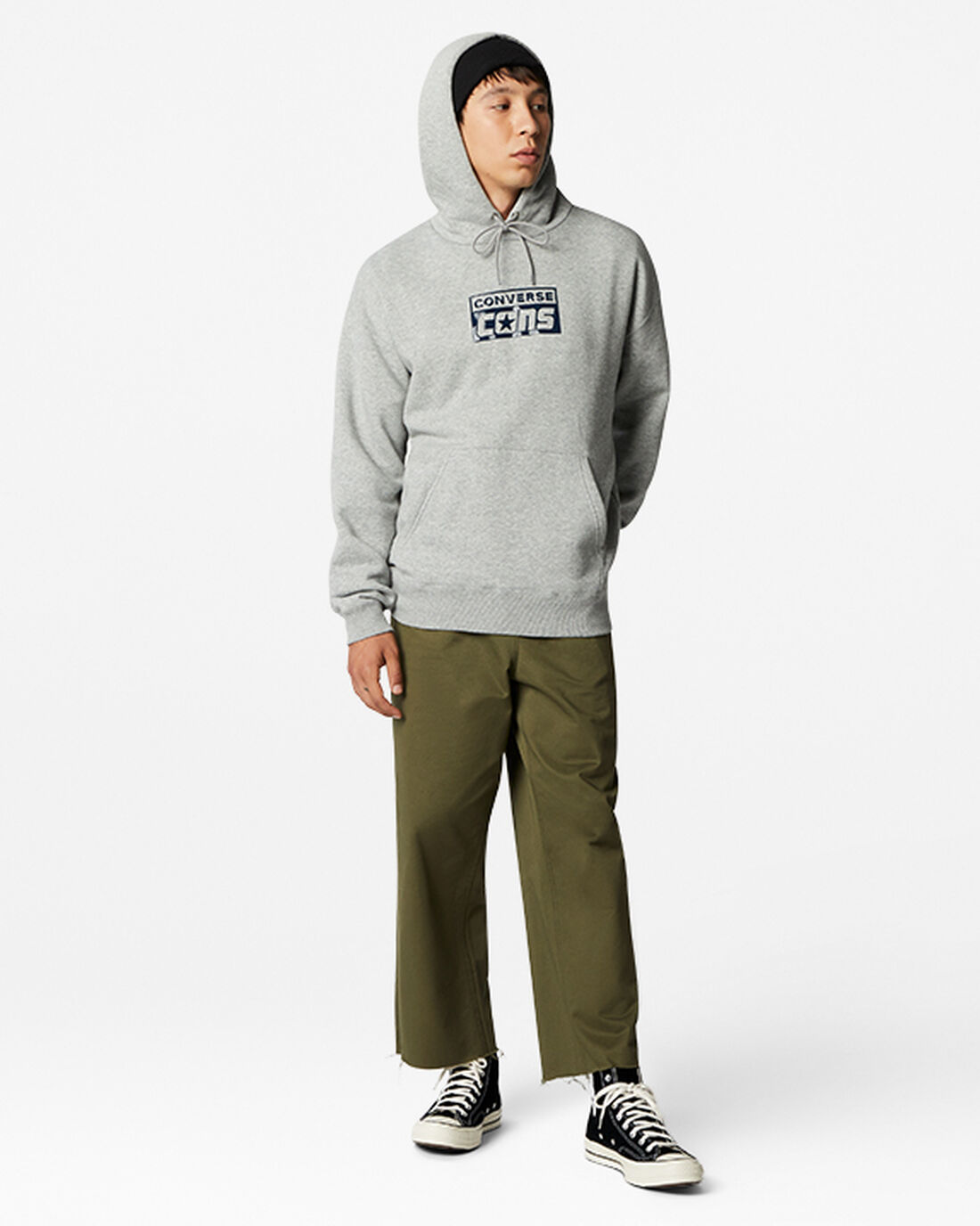 Converse CONS Fleece Pullover Hoodie Herr Grå | Sverige-37526