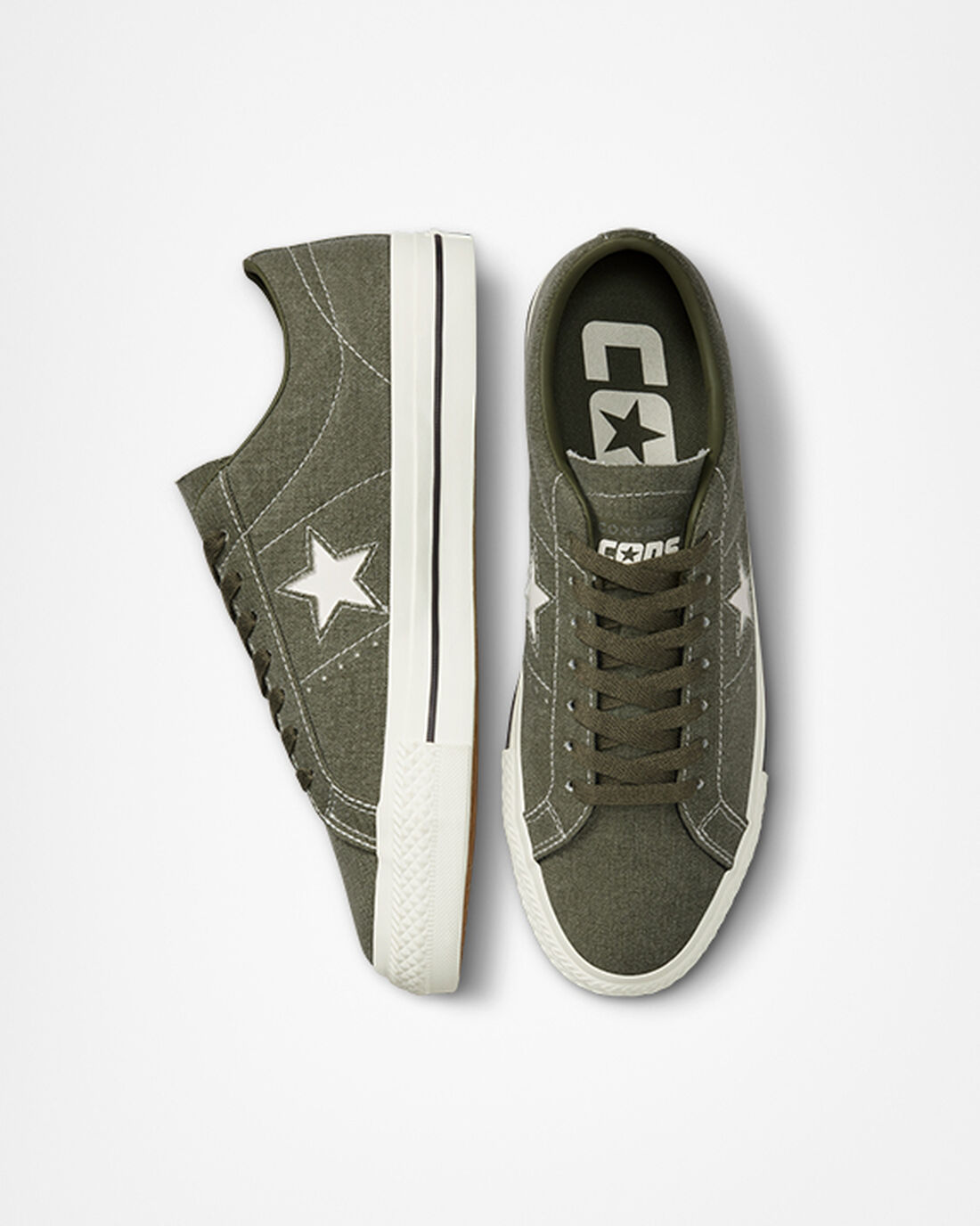 Converse CONS One Star Pro Heavyweight Canvas Skateskor Dam Olivgröna/Svarta | Sverige-91460