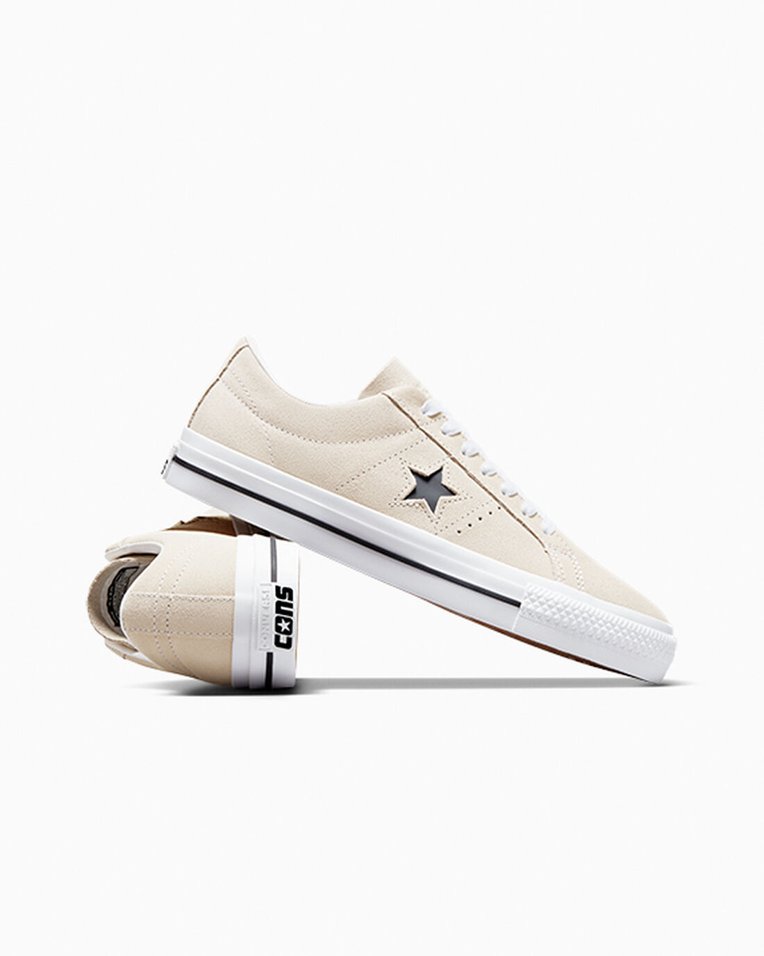 Converse CONS One Star Pro Suede Skateskor Dam Beige/Vita/Svarta | Sverige-18026