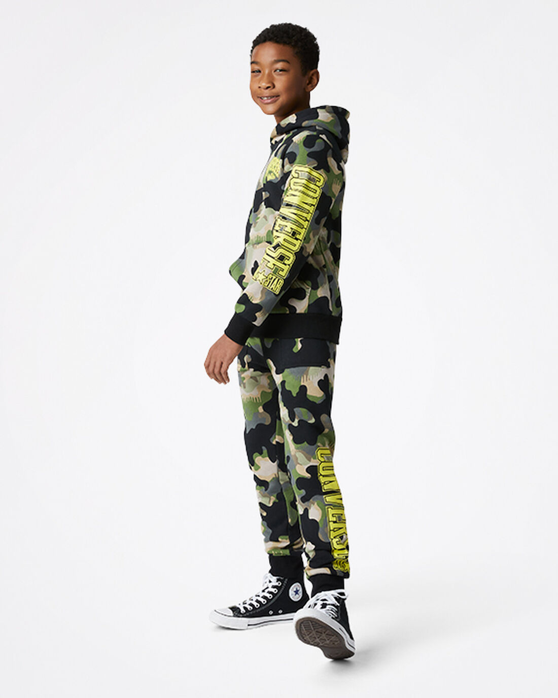 Converse Camo Pullover Hoodie Pojke Olivgröna | Sverige-63982