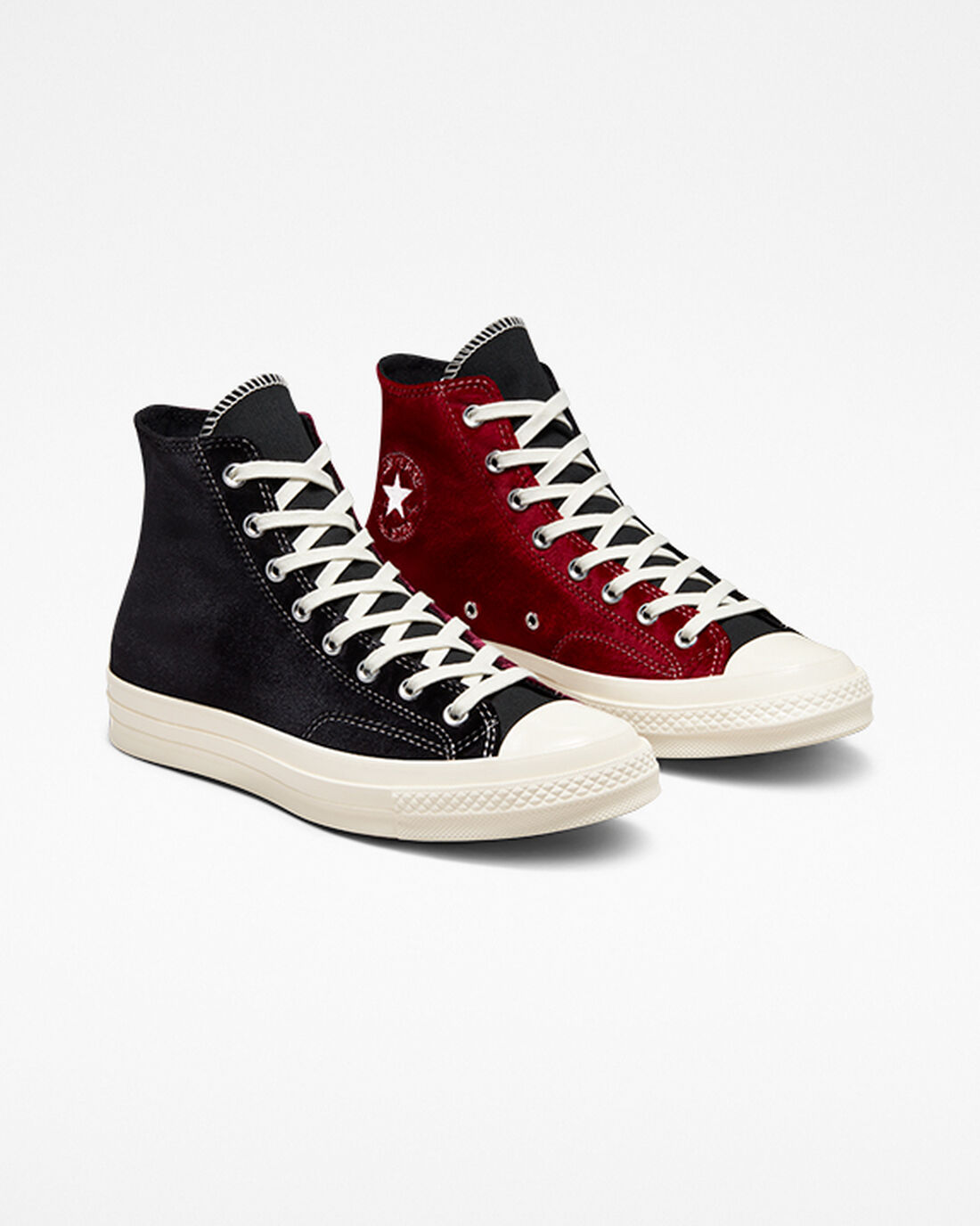 Converse Chuck 70 Beyond Retro Velvet Höga Sneakers Dam Svarta/Röda | Sverige-32609