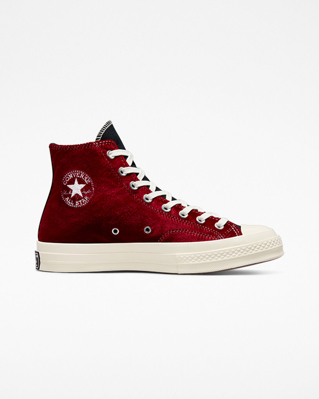 Converse Chuck 70 Beyond Retro Velvet Höga Sneakers Dam Svarta/Röda | Sverige-32609