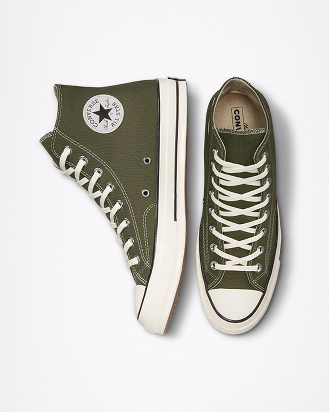 Converse Chuck 70 Canvas Höga Sneakers Dam Olivgröna/Svarta | Sverige-03519