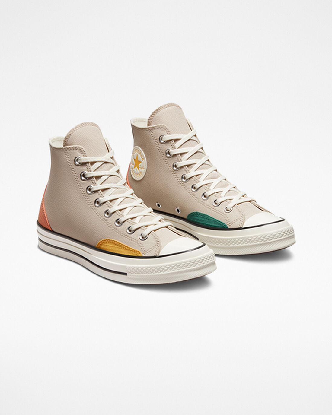 Converse Chuck 70 Color Block Höga Sneakers Herr Beige/Gröna/Orange | Sverige-94602