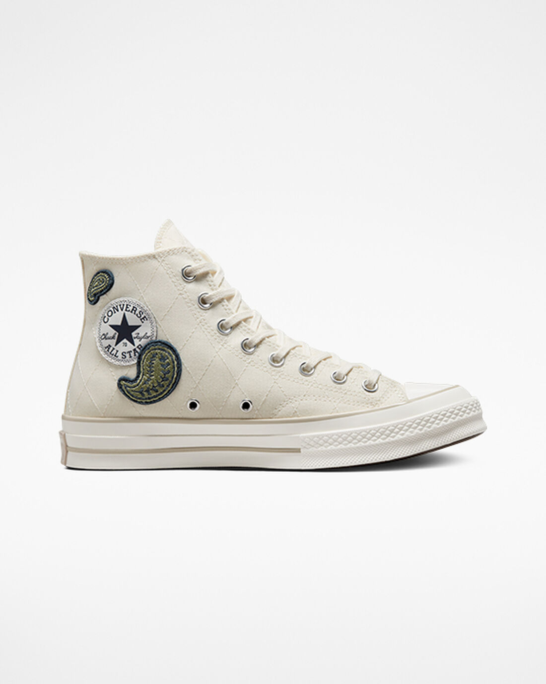 Converse Chuck 70 Crafted Patches Höga Sneakers Herr Beige/Marinblå/Gröna | Sverige-16702