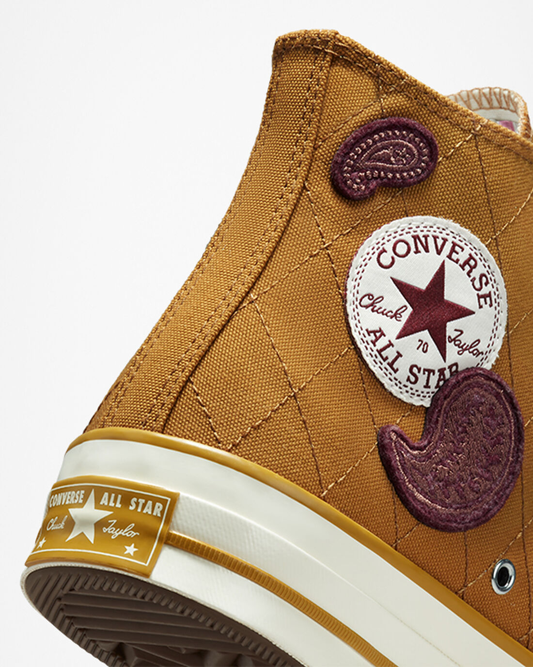 Converse Chuck 70 Crafted Patches Höga Sneakers Herr Orange/MörkBurgundy | Sverige-21890