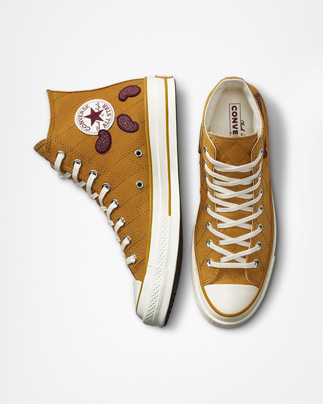 Converse Chuck 70 Crafted Patches Höga Sneakers Herr Orange/MörkBurgundy | Sverige-21890