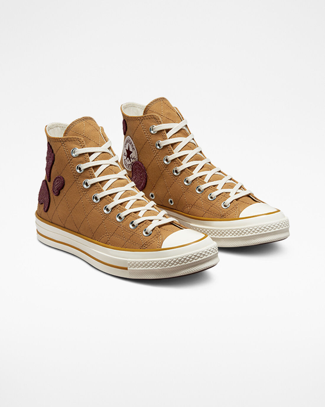 Converse Chuck 70 Crafted Patches Höga Sneakers Herr Orange/MörkBurgundy | Sverige-21890