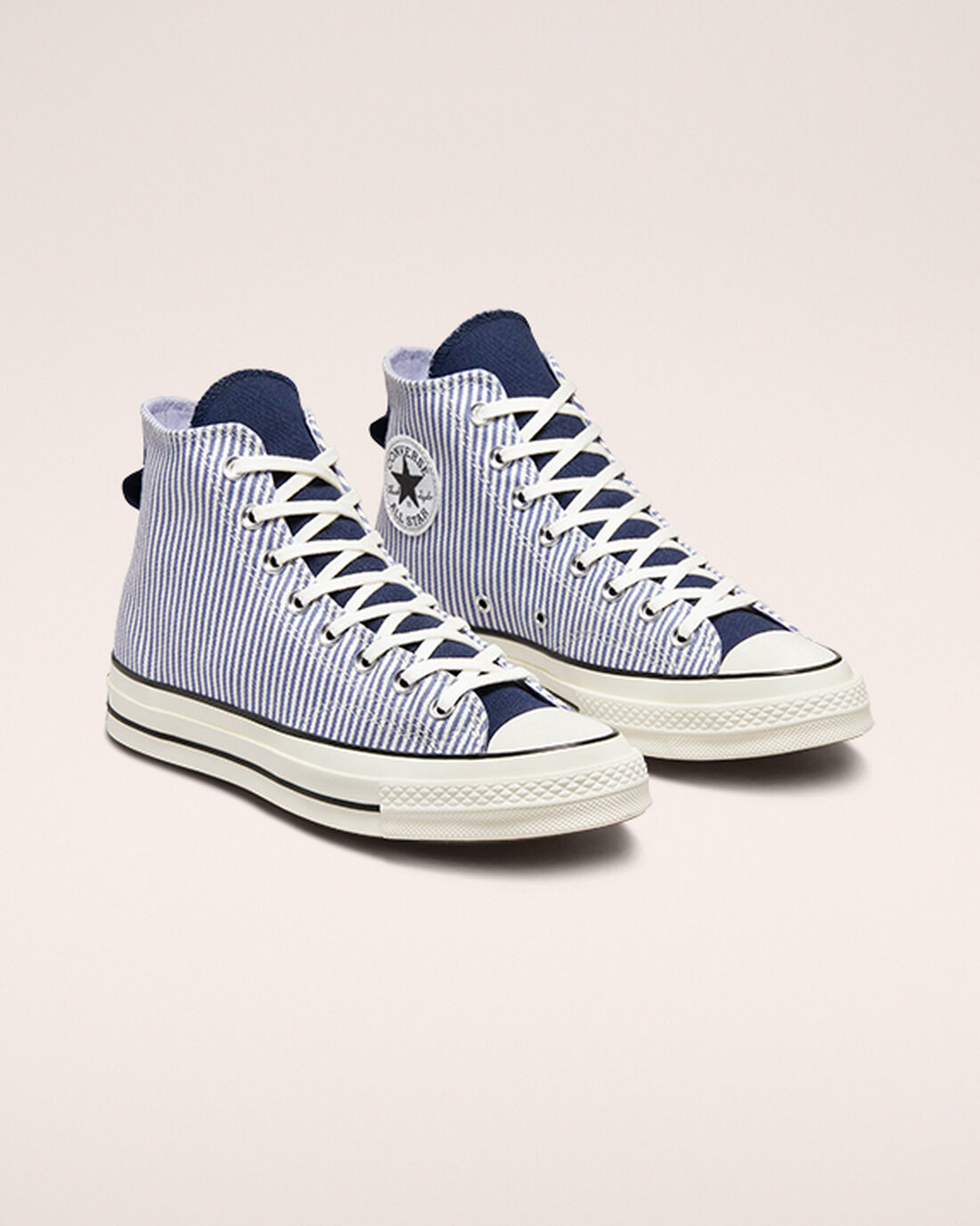 Converse Chuck 70 Crafted Stripe Höga Sneakers Herr Tvätt Indigo/Svarta | Sverige-29034