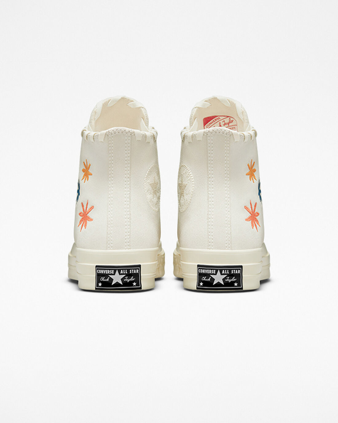 Converse Chuck 70 Embroidered Florals Höga Sneakers Dam Beige/Beige Vita | Sverige-87693