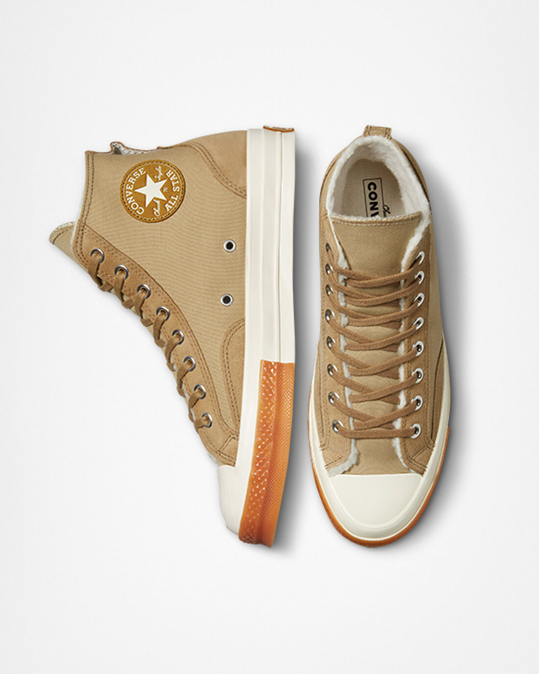 Converse Chuck 70 Fodrade Colorblock Höga Sneakers Dam Khaki | Sverige-08764