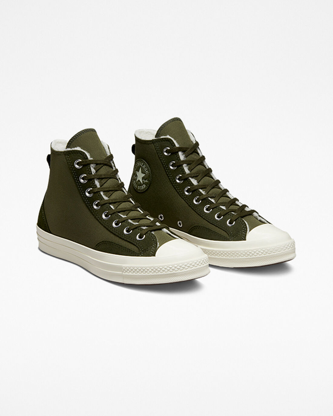 Converse Chuck 70 Fodrade Colorblock Höga Sneakers Herr Olivgröna/Gröna | Sverige-36892