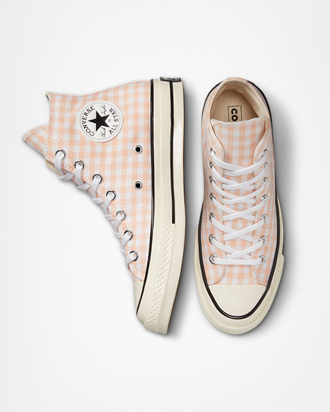 Converse Chuck 70 Gingham Höga Sneakers Dam Korall/Vita | Sverige-17469