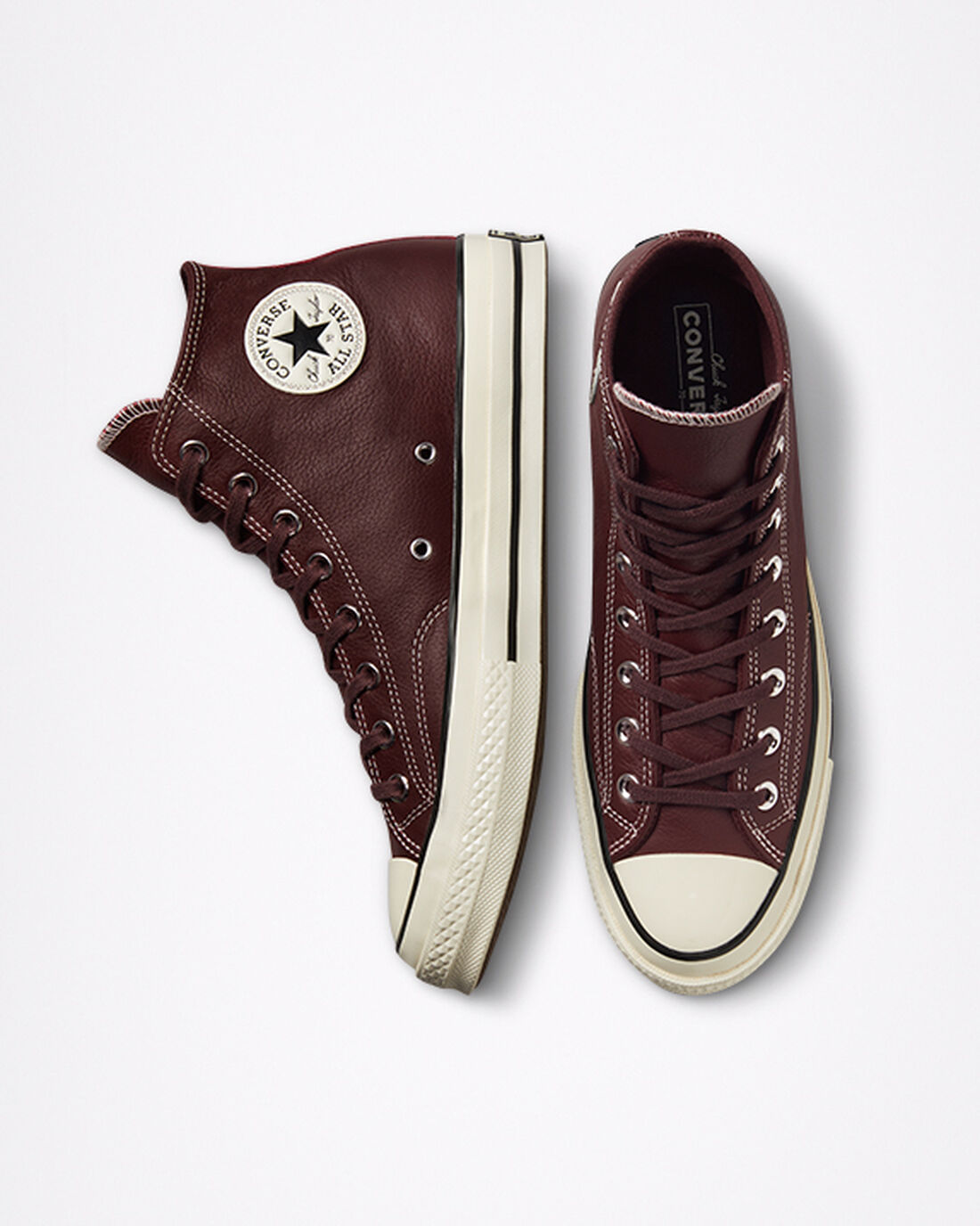 Converse Chuck 70 Leather Höga Sneakers Dam Vinröda | Sverige-15804