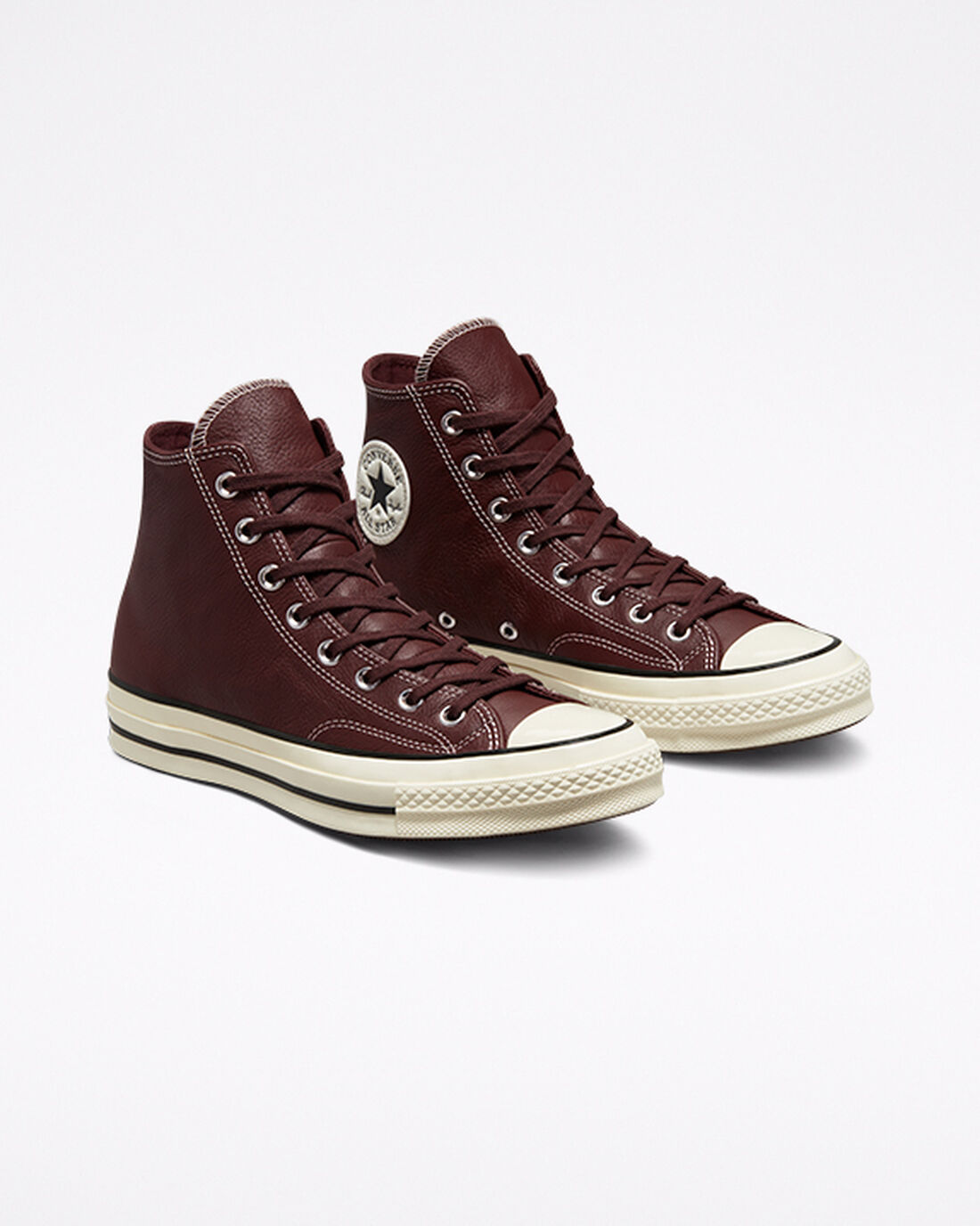 Converse Chuck 70 Leather Höga Sneakers Dam Vinröda | Sverige-15804