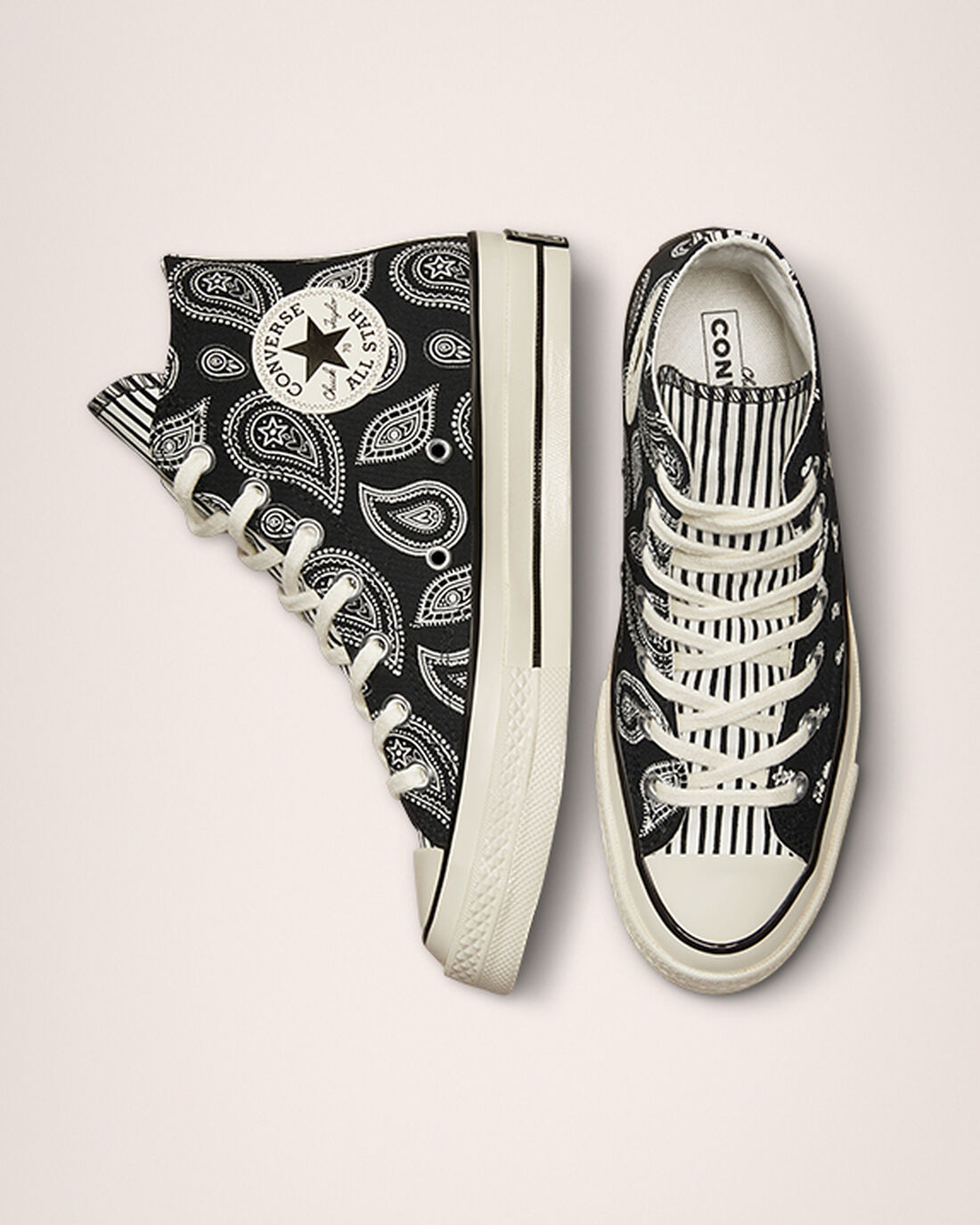 Converse Chuck 70 Paisley Höga Sneakers Dam Svarta | Sverige-43580