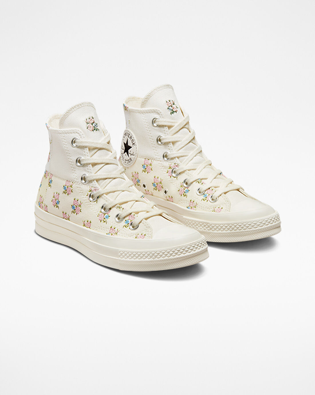 Converse Chuck 70 Patchwork Floral Höga Sneakers Dam Beige/Vita | Sverige-87352