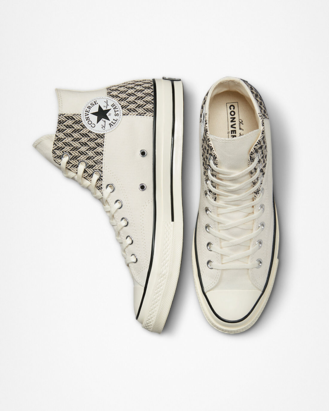 Converse Chuck 70 Patchwork Höga Sneakers Herr Beige/Vita/Svarta | Sverige-48296