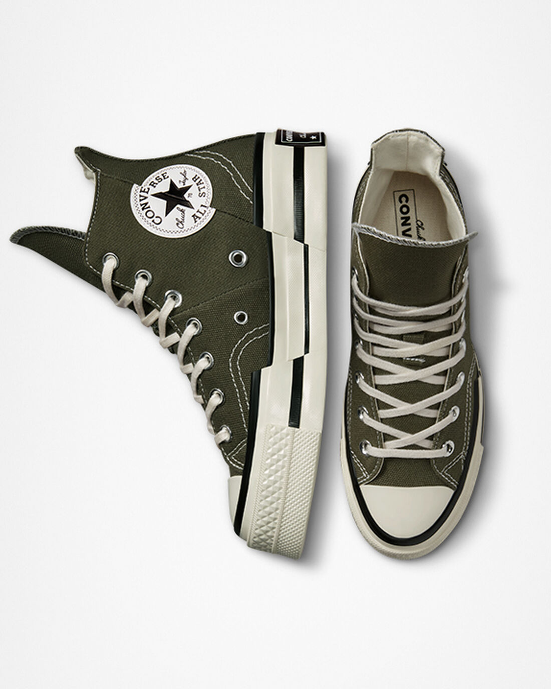 Converse Chuck 70 Plus Höga Sneakers Dam Olivgröna/Svarta | Sverige-76120