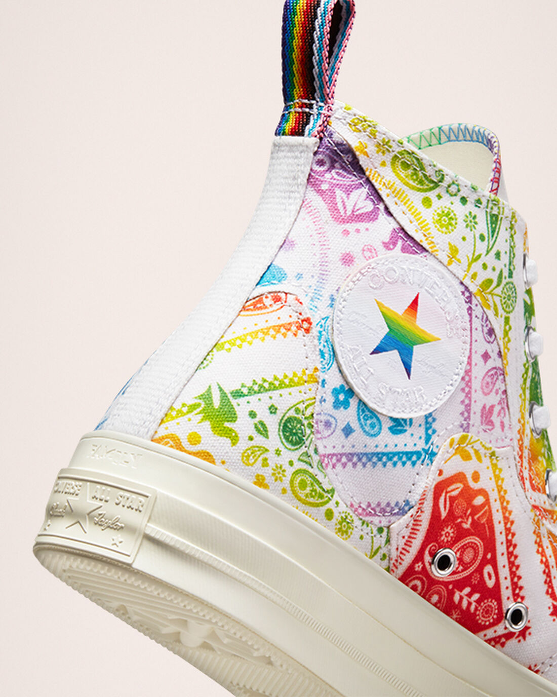 Converse Chuck 70 Pride Höga Sneakers Dam Vita/Röda | Sverige-41520