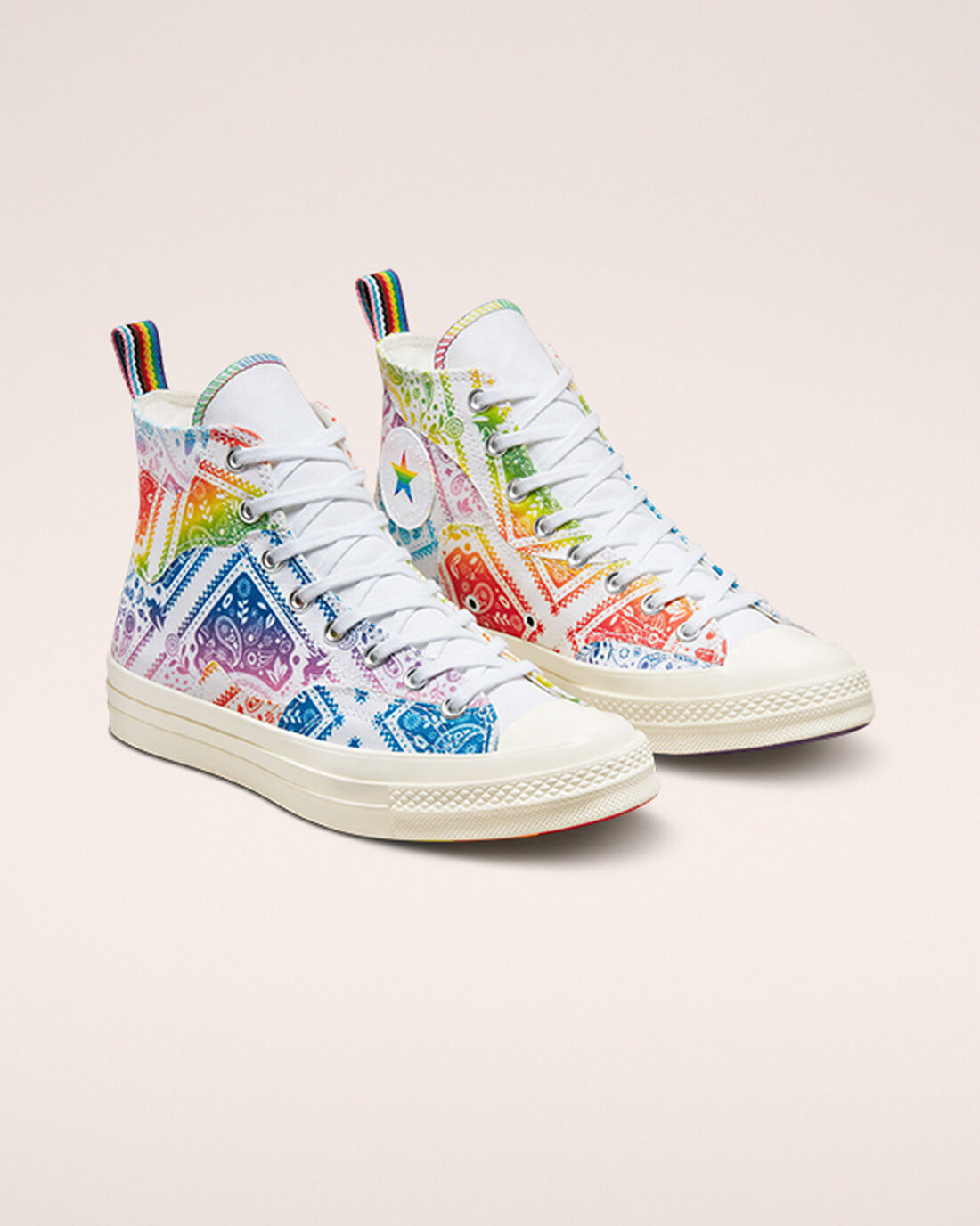 Converse Chuck 70 Pride Höga Sneakers Dam Vita/Röda | Sverige-41520