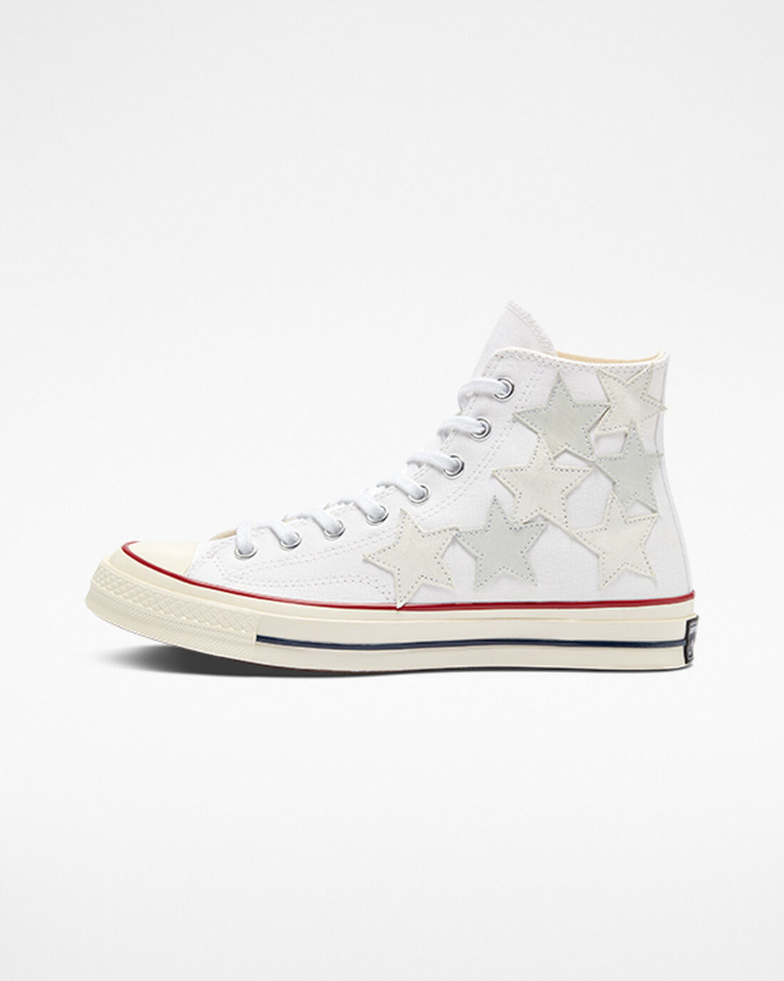 Converse Chuck 70 Star Patchwork Höga Sneakers Dam Vita Olika Färger | Sverige-89534