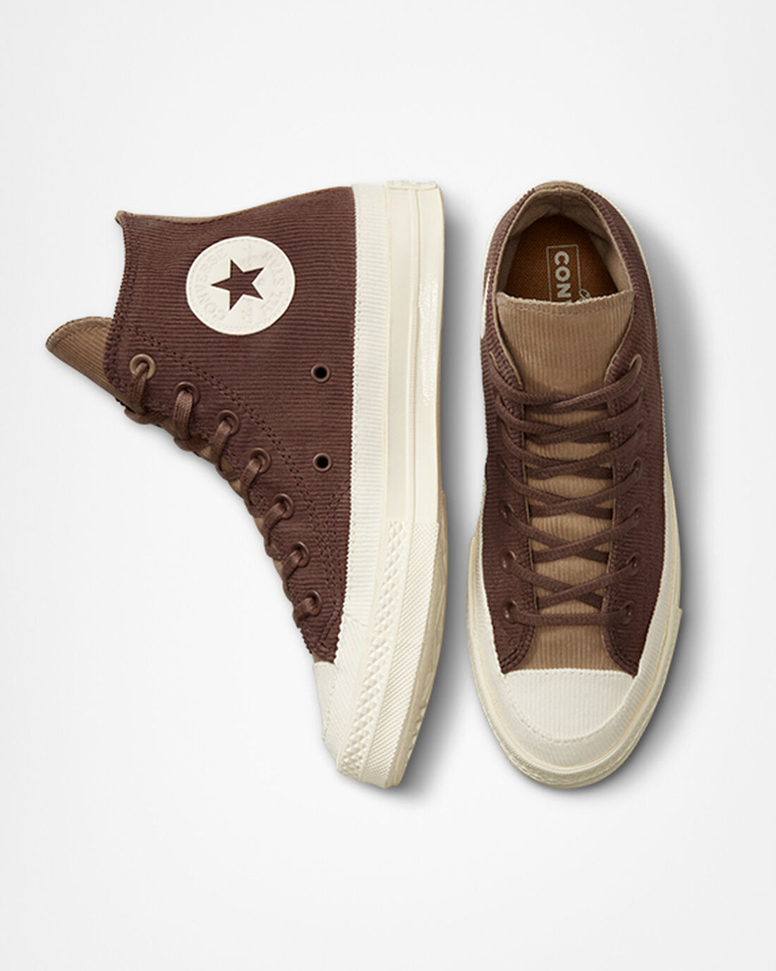 Converse Chuck 70 Stretch Corduroy Höga Sneakers Dam Bruna/Khaki | Sverige-14792