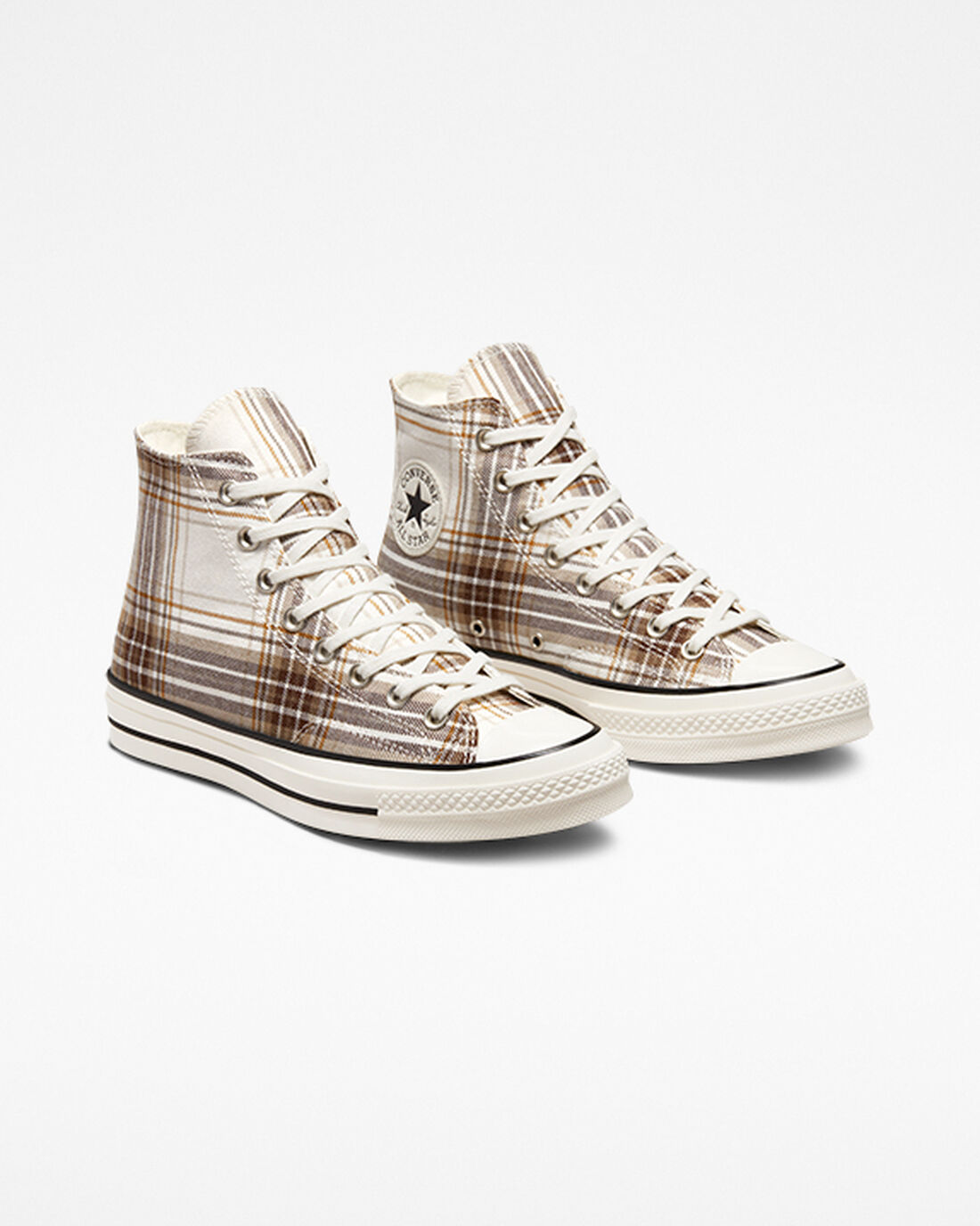 Converse Chuck 70 Tartan Höga Sneakers Dam Beige/Svarta | Sverige-53816