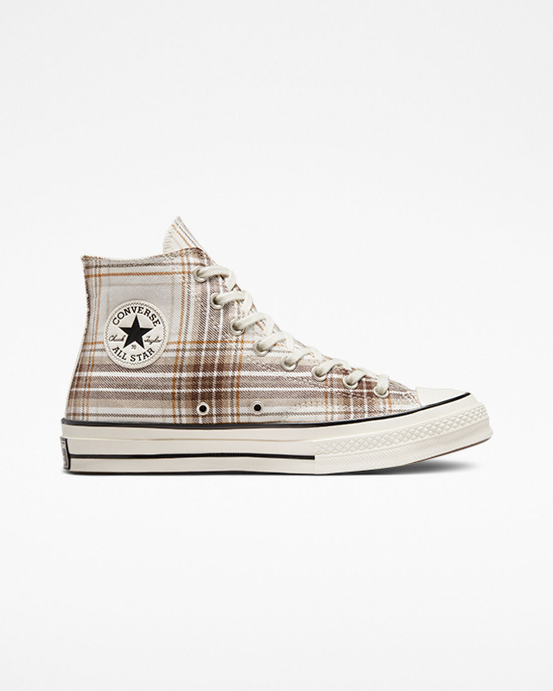 Converse Chuck 70 Tartan Höga Sneakers Dam Beige/Svarta | Sverige-53816