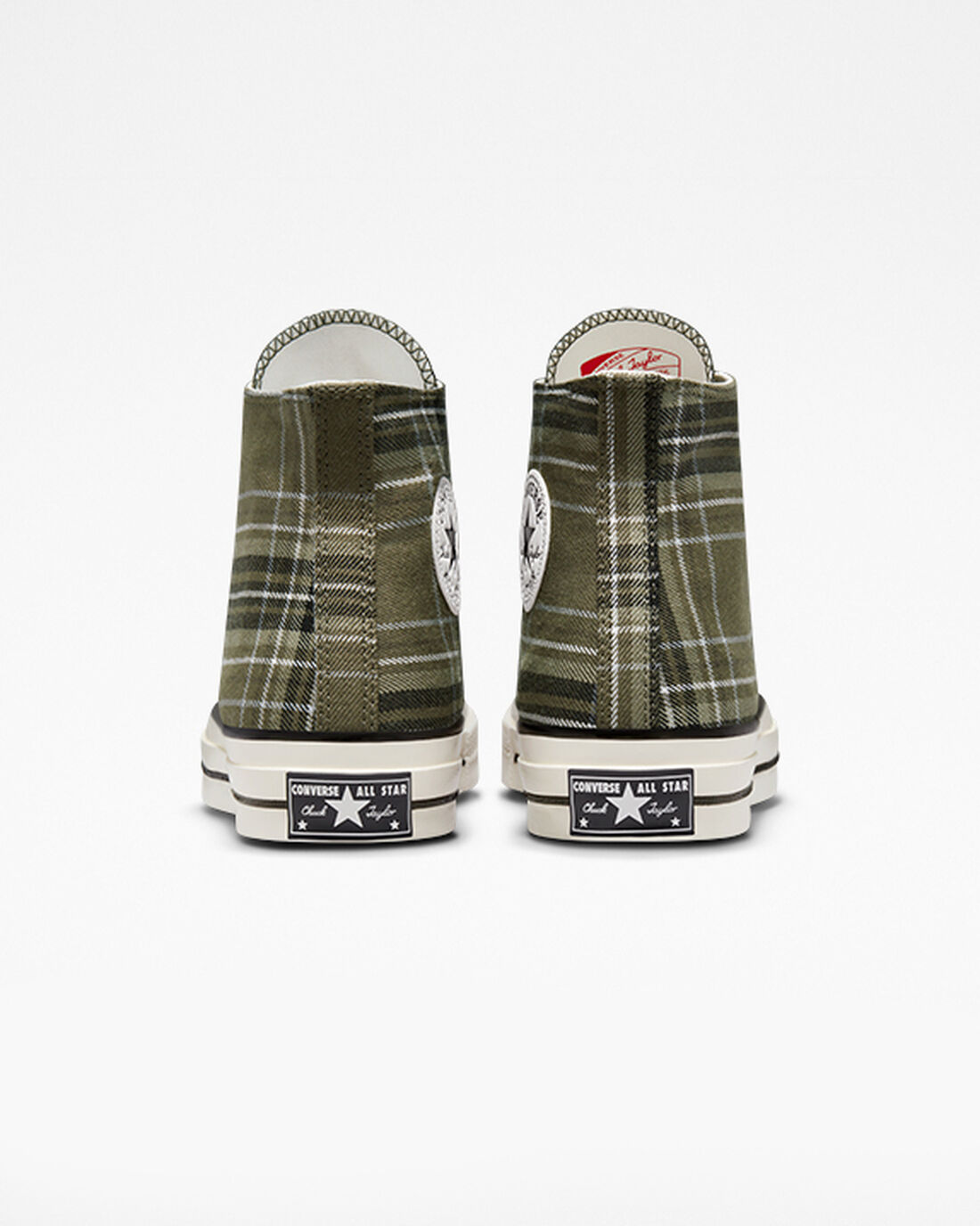 Converse Chuck 70 Tartan Höga Sneakers Dam Olivgröna/Svarta | Sverige-54310