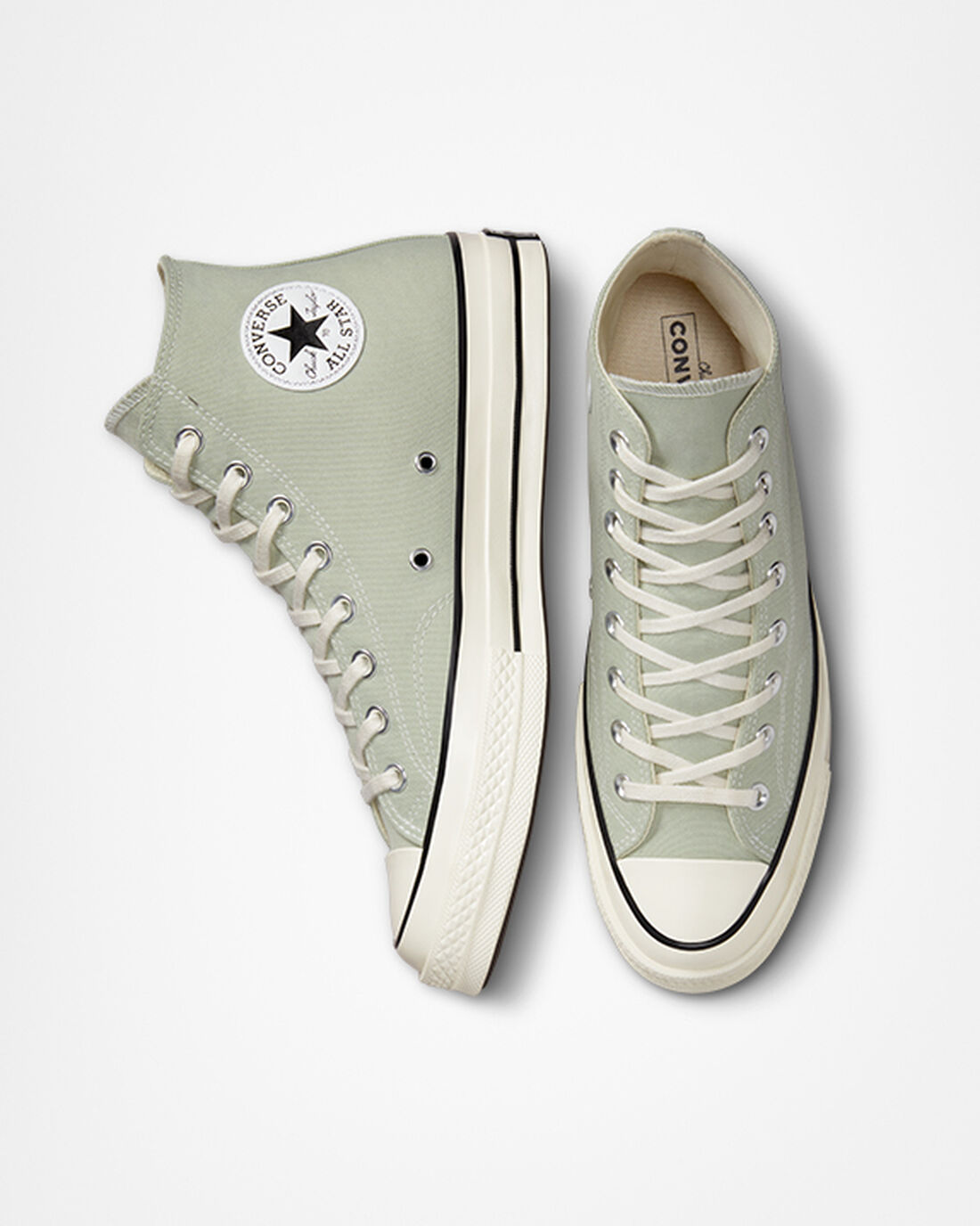 Converse Chuck 70 Vintage Canvas Höga Sneakers Dam Olivgröna/Svarta | Sverige-86934