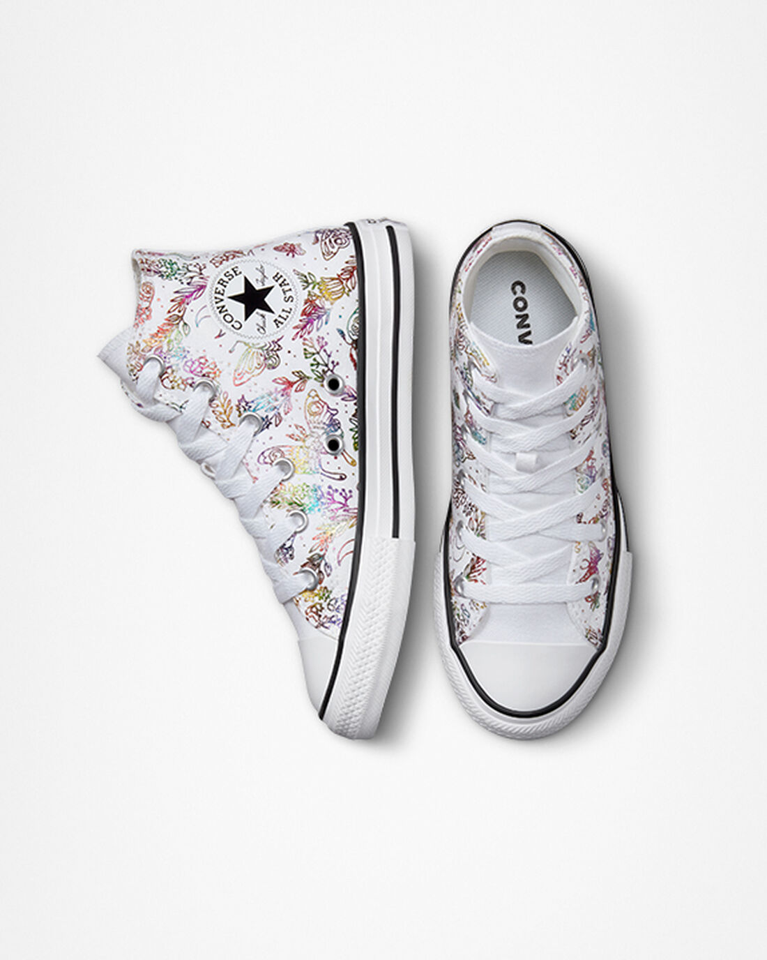 Converse Chuck Taylor All Star Butterfly Shine Höga Sneakers Tjej Vita/Rosa/Lila/Blå | Sverige-31586